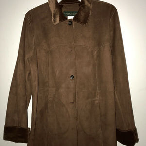 NWT Harve Benard Faux Suede Jacket Machine Wash 8
